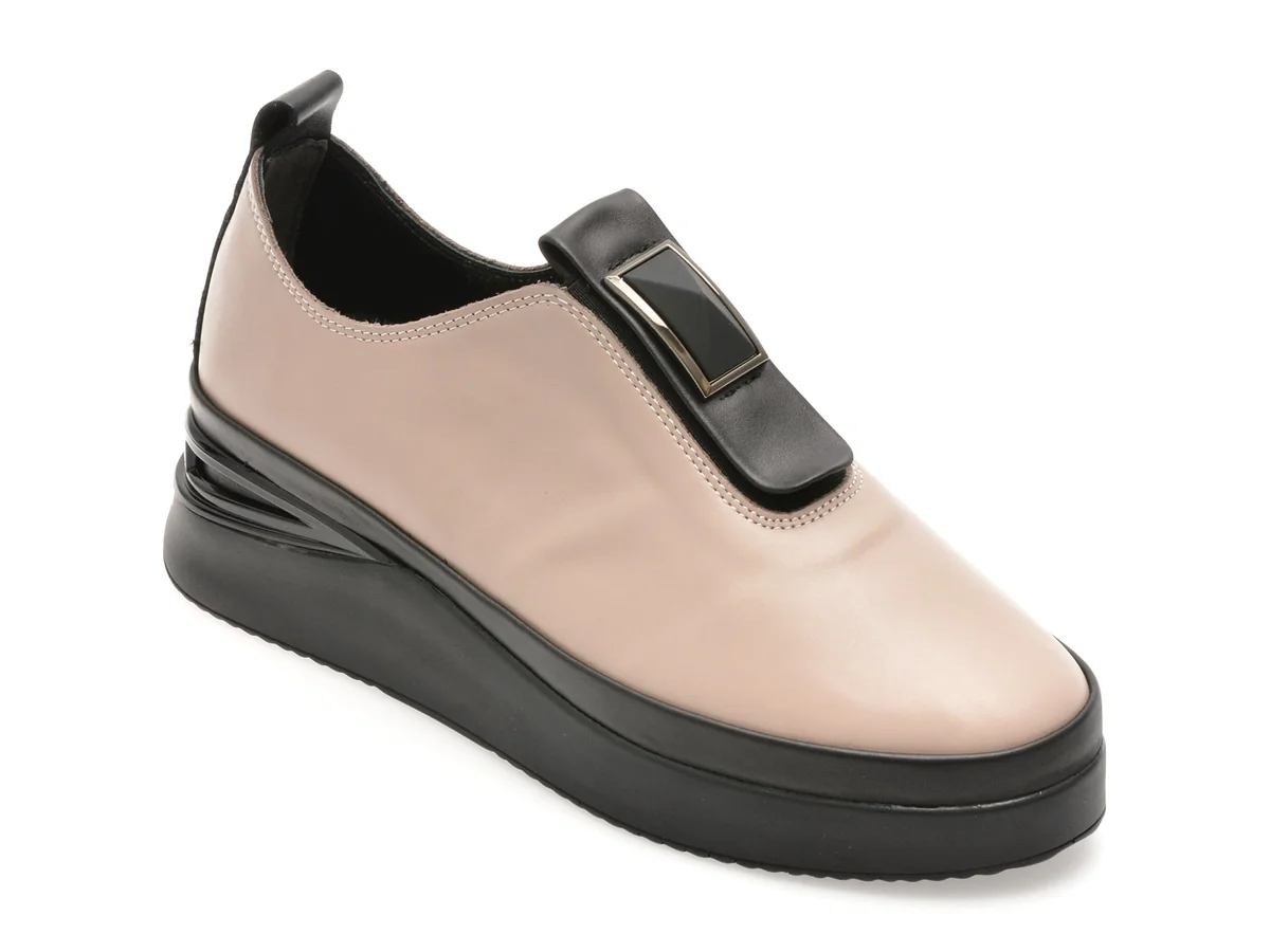 Pantofi Image Gri, 106936A, Din Piele Naturala