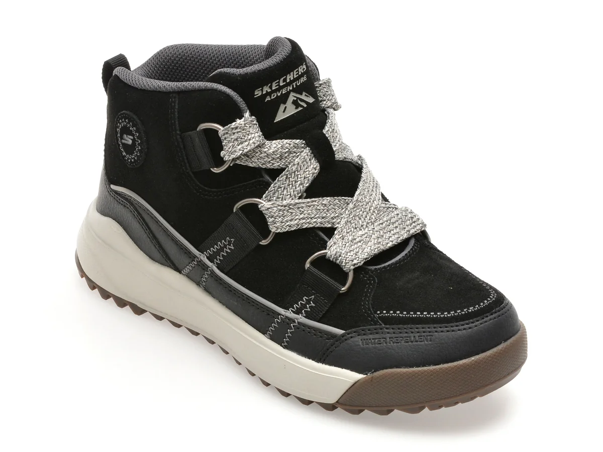 Ghete Skechers Negre Yana Din Piele Întoarsă