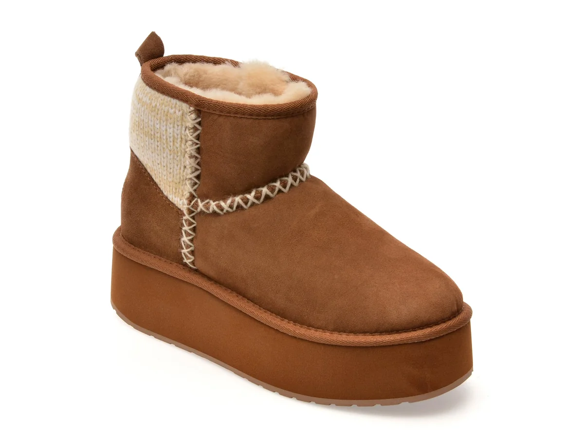 Ghete Emu Maro, Stinger Knit Flatform, Din Piele Intoarsa