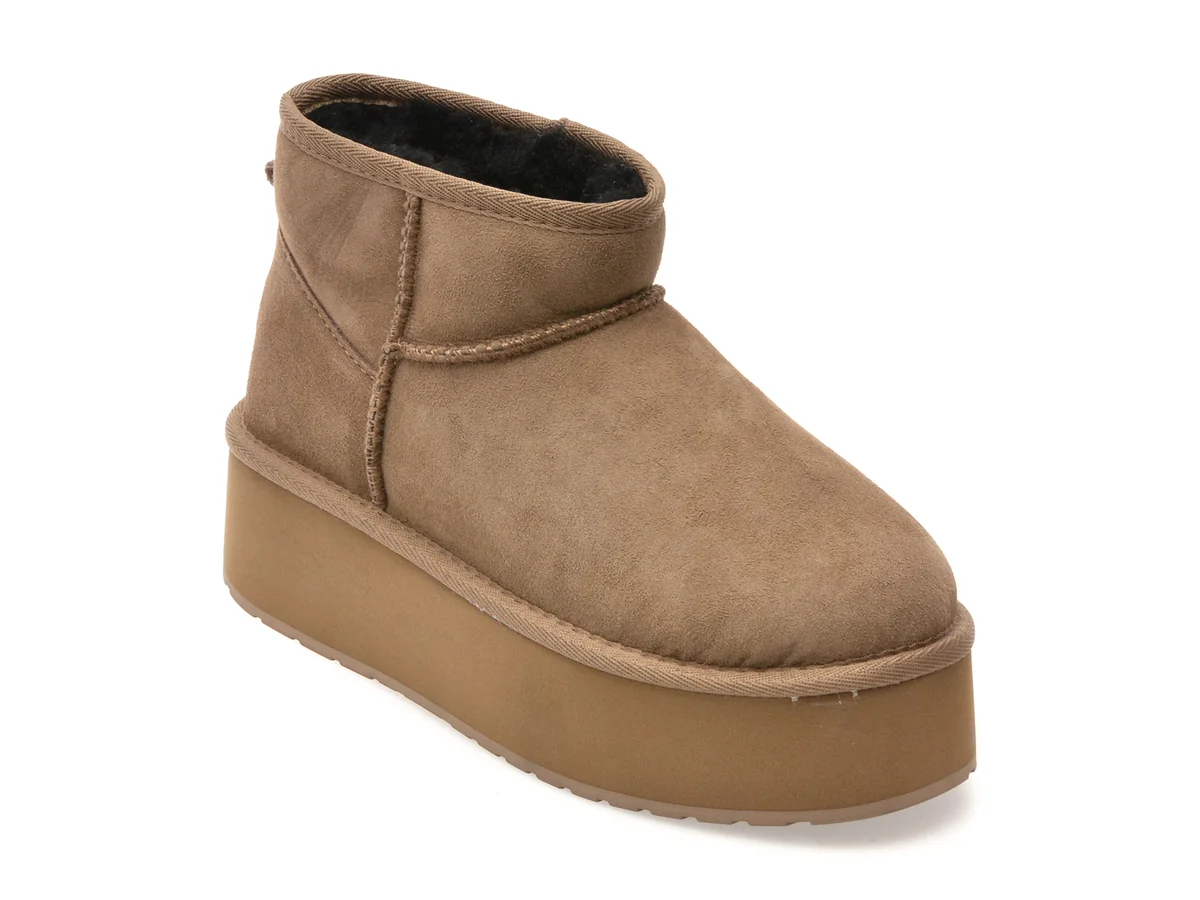 Ghete Emu Gri, Stinger Micro Flatform, Din Piele Întoarsă