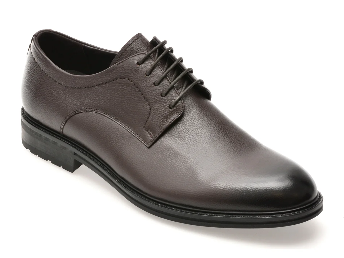 Pantofi Eleganți Epica Maro, DX825, Din Piele Naturală