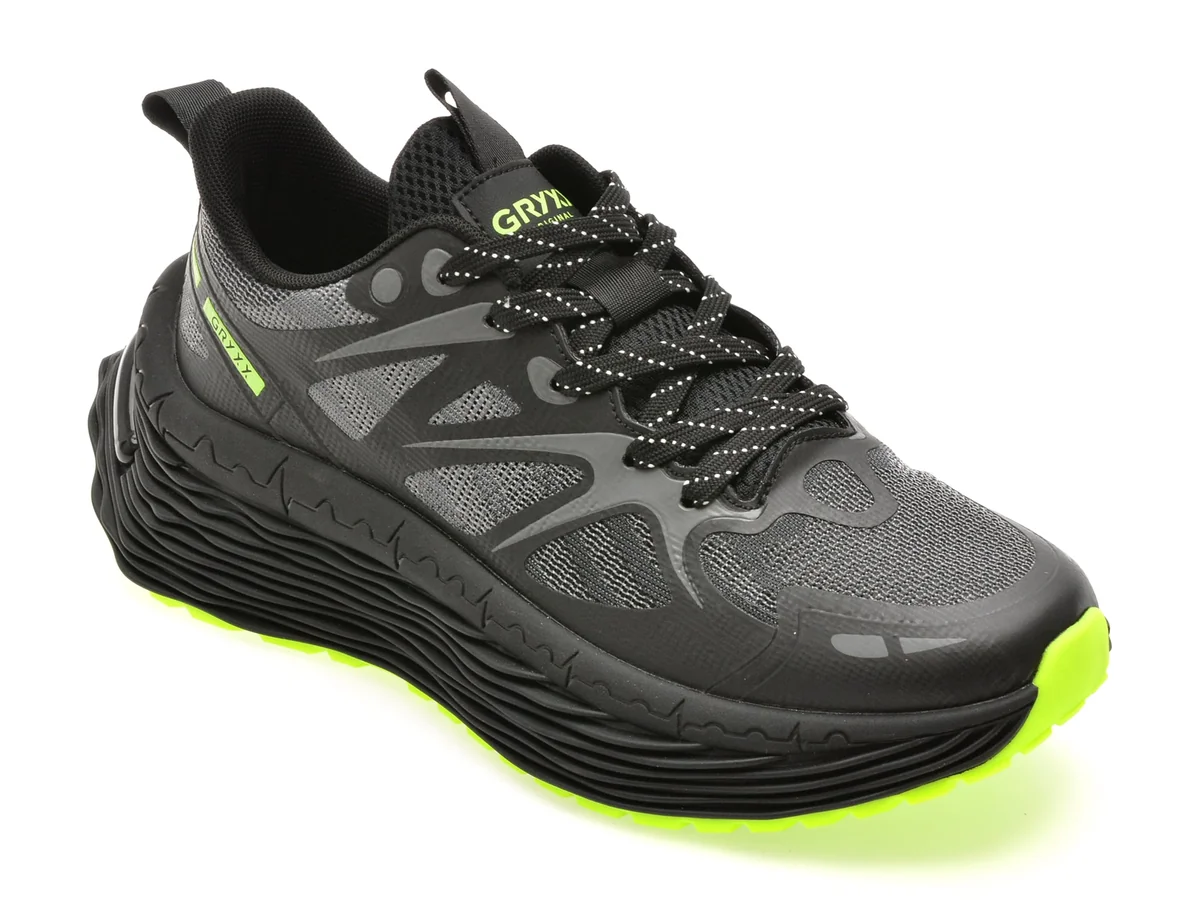 Pantofi Sport Gryxx Negri, F6011, Din Material Textil