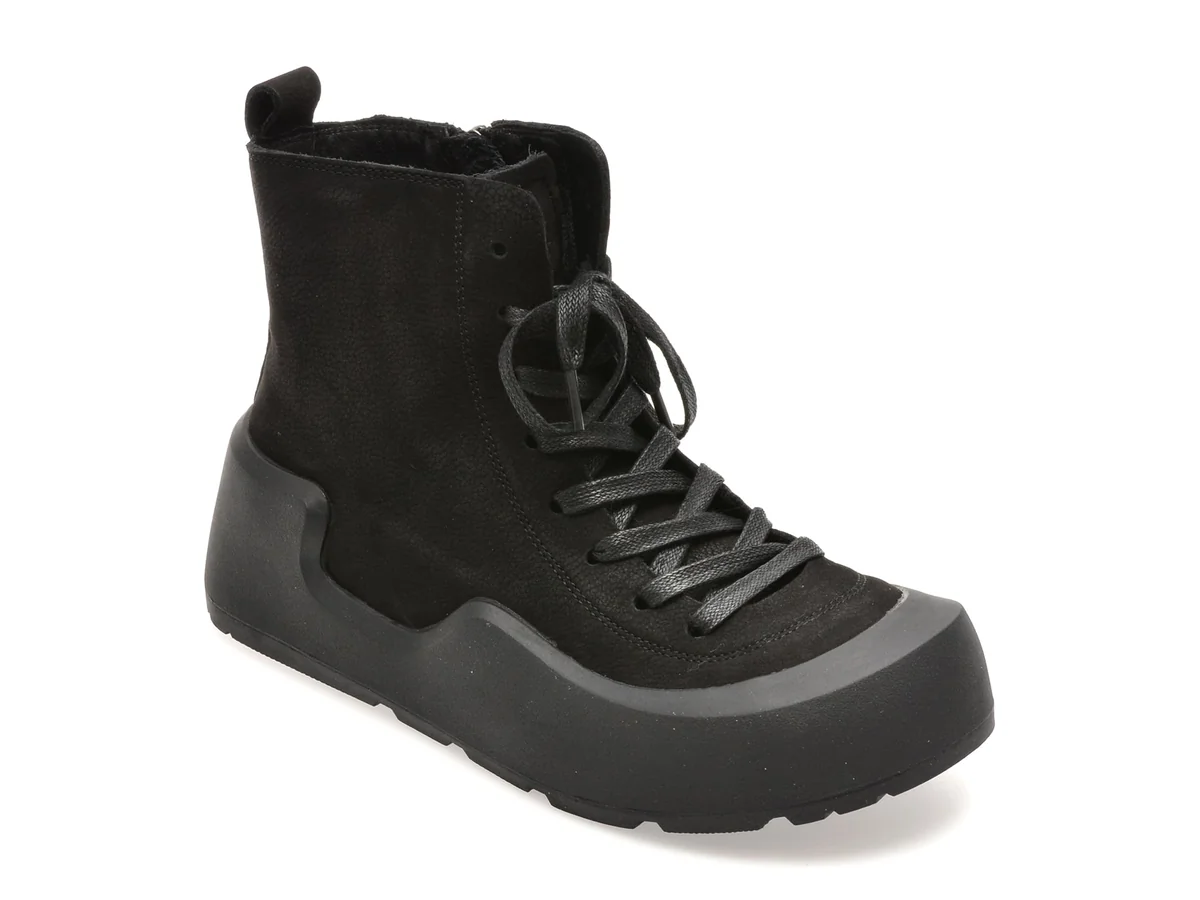 Ghete Flavia Passini Negre, X003, Din Piele Naturala