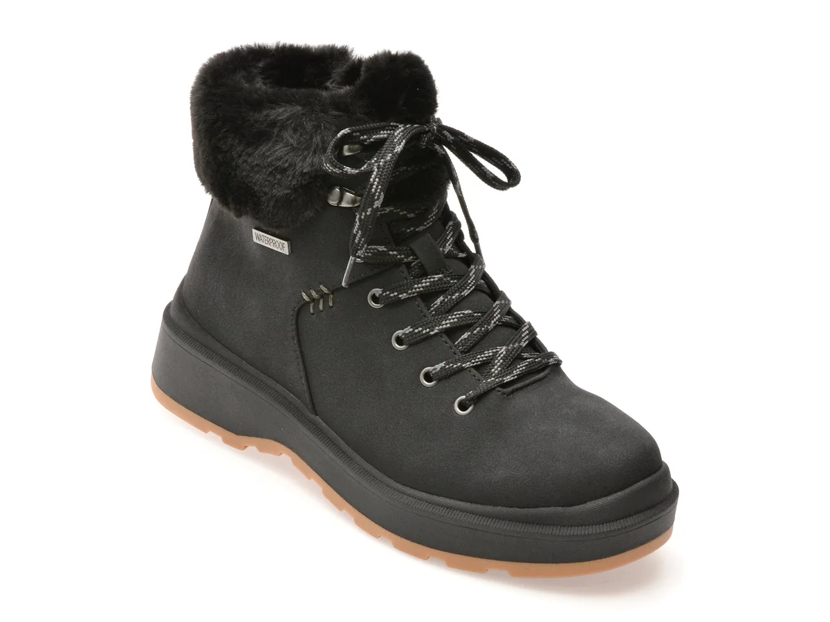 Ghete Skechers Negre, Park City, Din Piele Ecologica