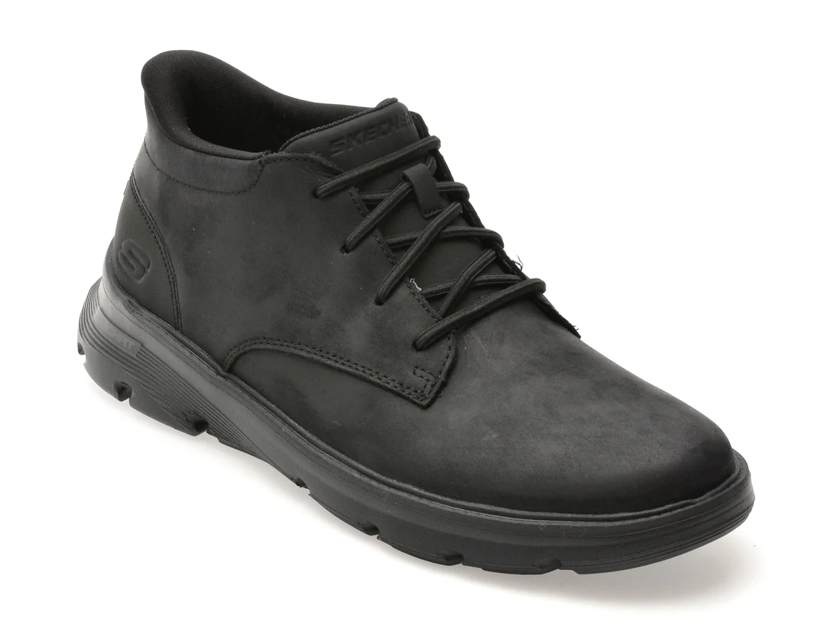 Ghete Skechers Negre, Arch Fit Garza, Din Piele Naturală