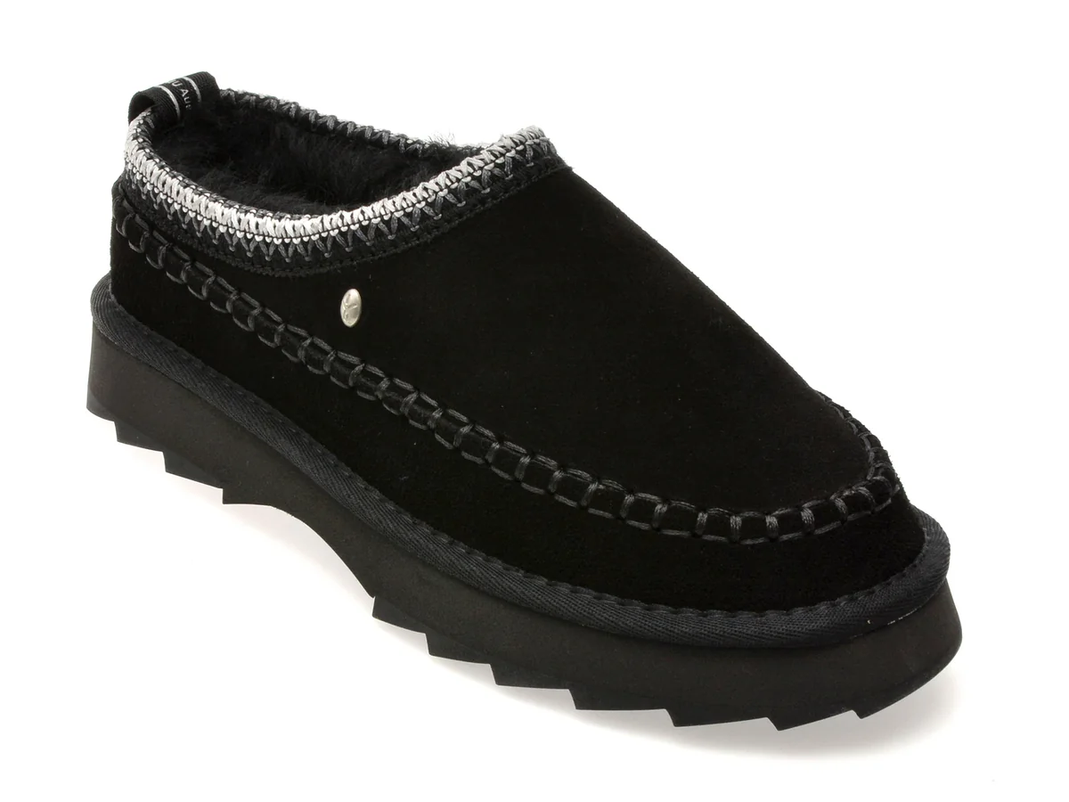 Papuci Emu Negri, Sharky Adventure Scuff, Din Piele Întoarsă