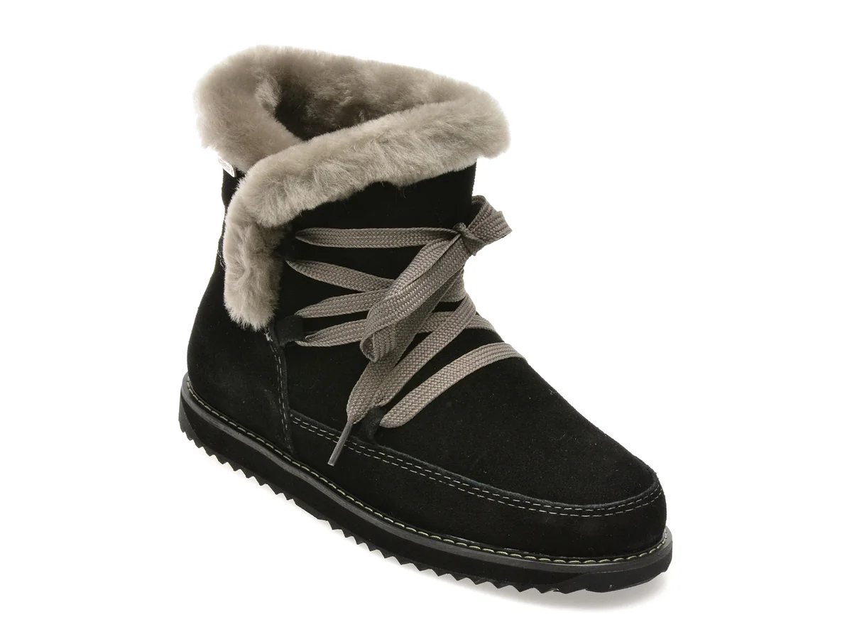 Ghete Emu Negre Thorsby Din Piele Intoarsa