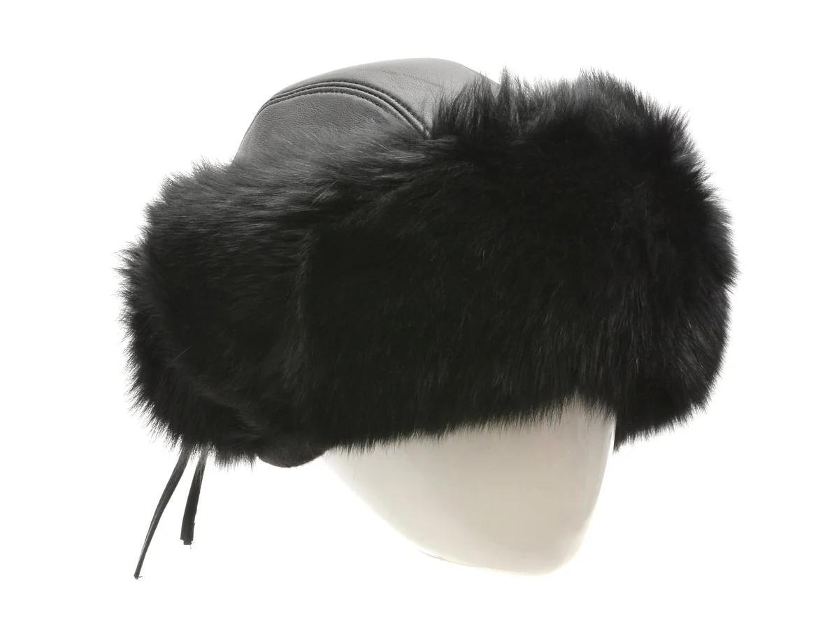 Caciula Klop Neagra, 103VIKA, Din Piele Naturala