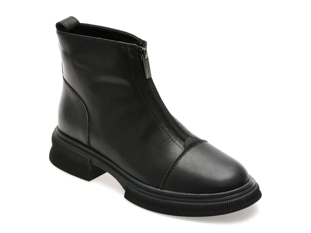Ghete Flavia Passini Negre, DX01336, Din Piele Naturala