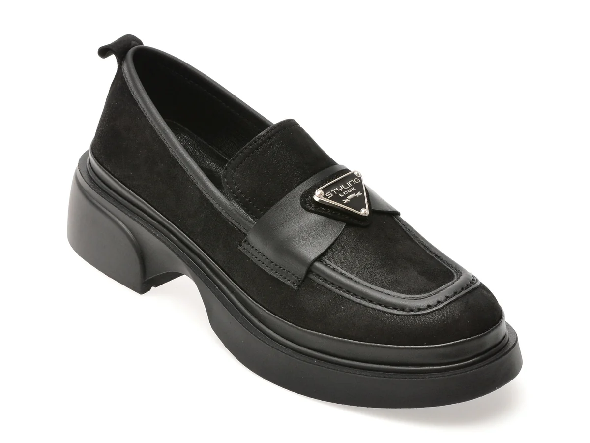 Mocasini Gryxx Negri, 387401, Din Piele Întoarsă