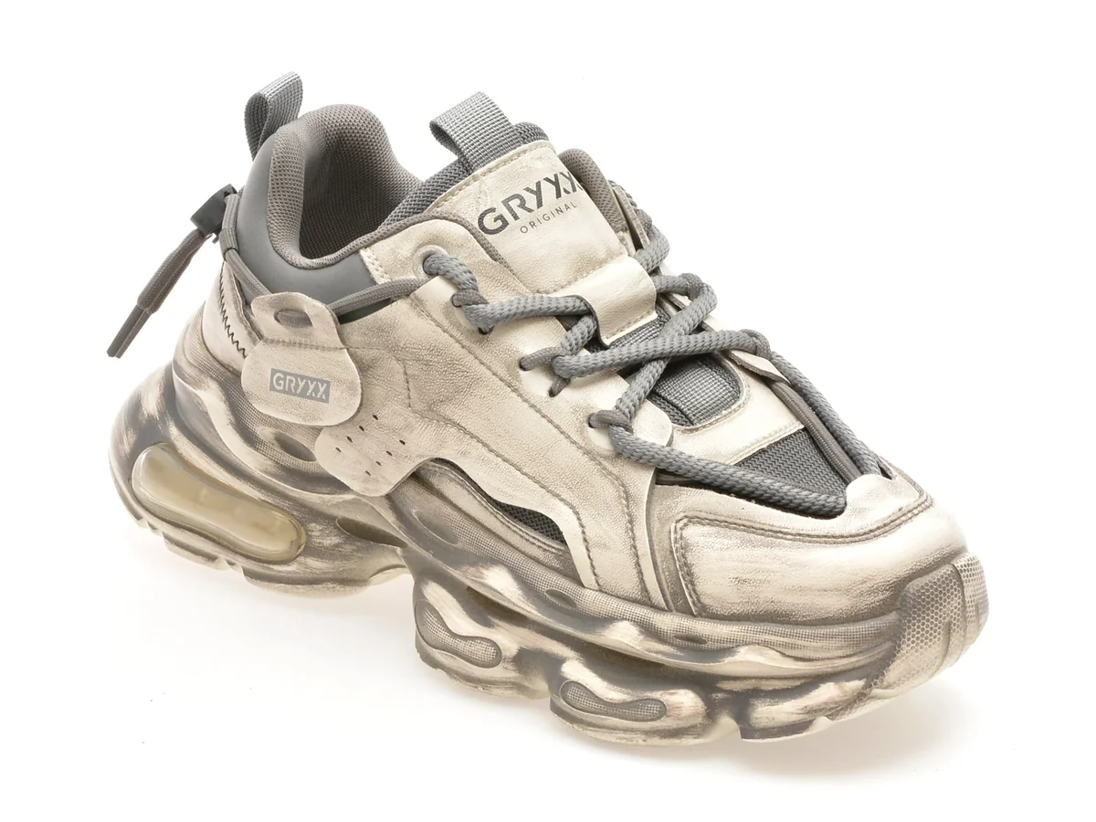 Pantofi Sport Gryxx Albi, F7801, Din Material Textil Și Piele Naturală