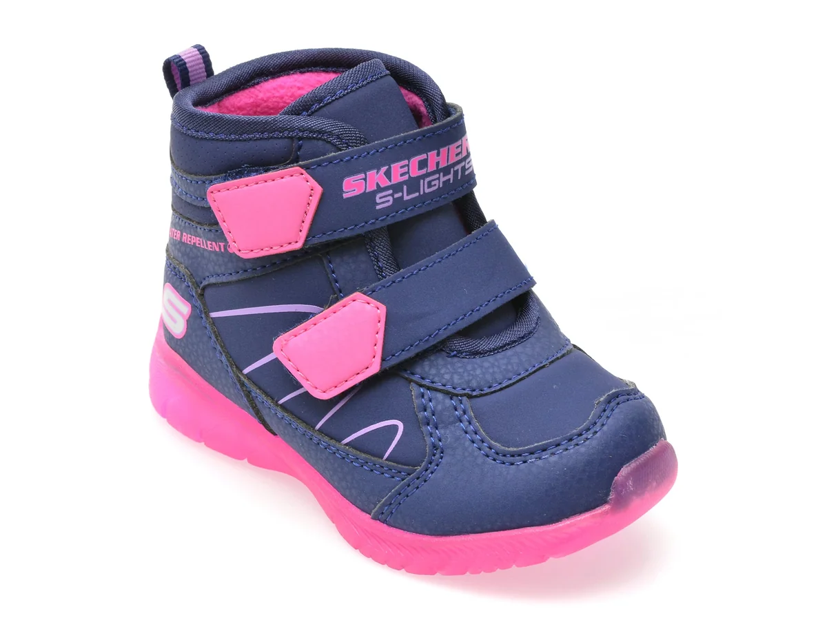 Ghete Skechers Bleumarin, Illumi-Brights, Din Piele Ecologică