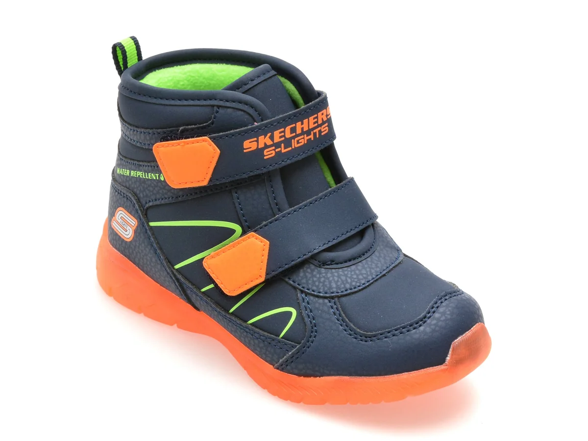 Ghete Skechers Bleumarin, Illumi-Brights, Din Piele Ecologică