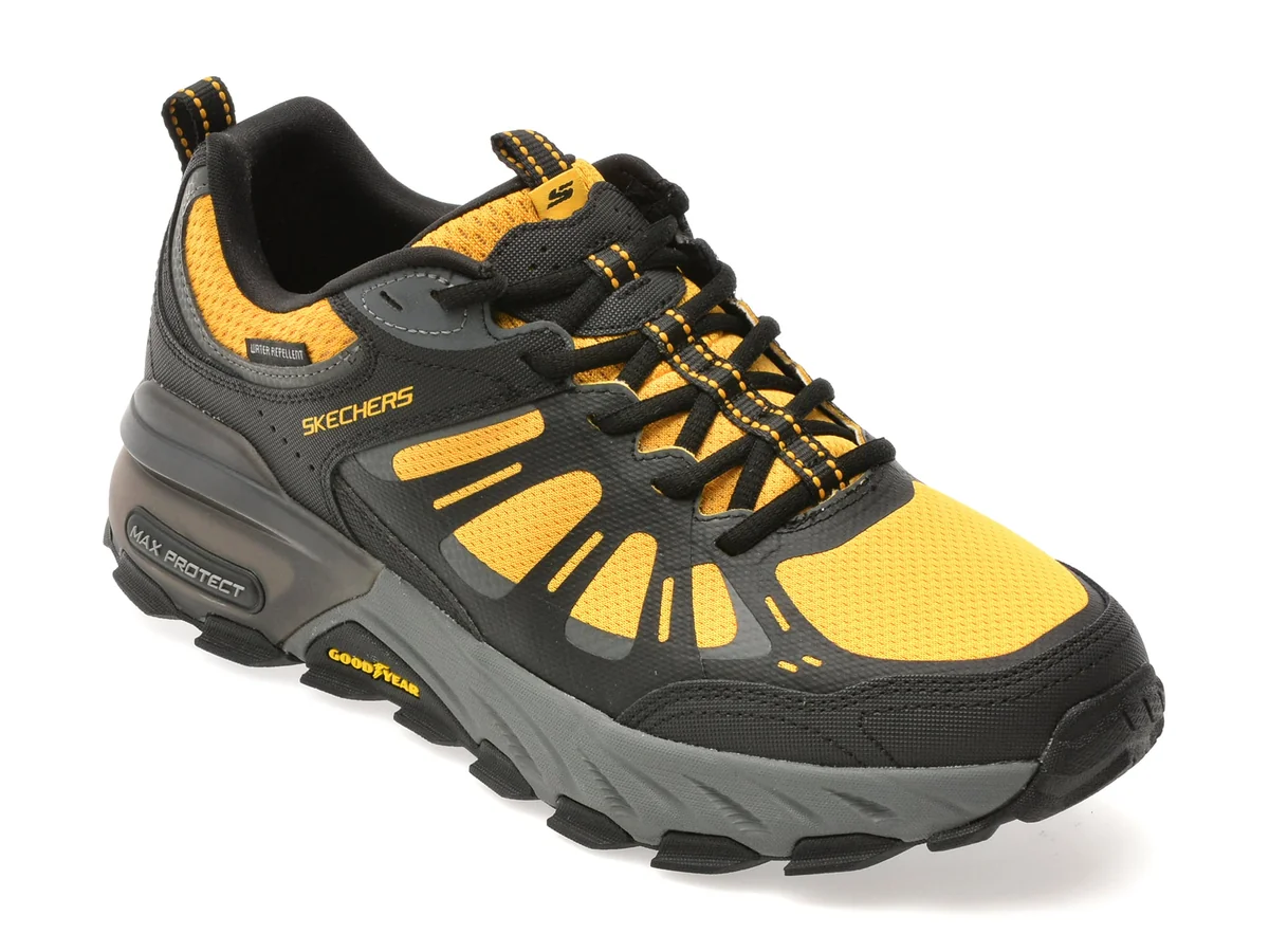 Pantofi Sport Skechers Galbeni, Max Protect, Din Material Textil