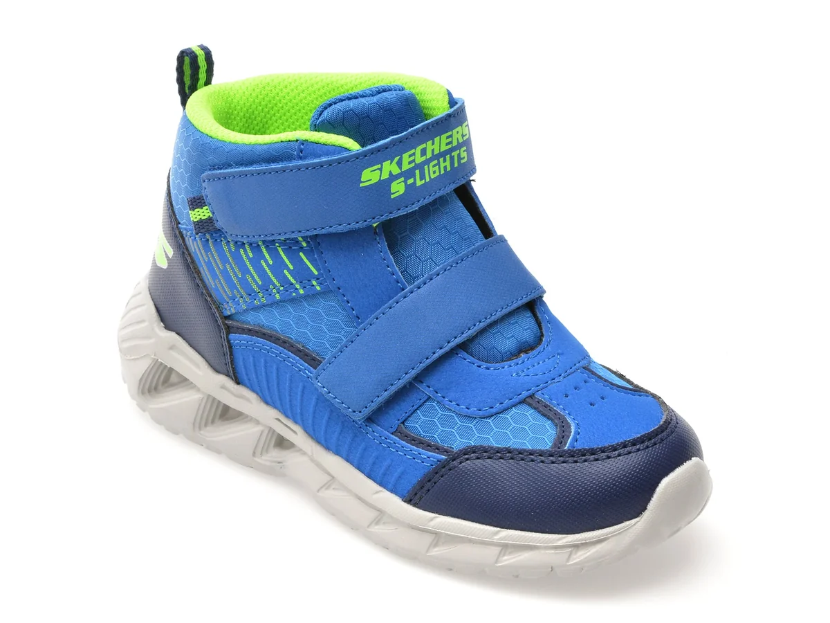Ghete Skechers Albastre, Magna-Lights, Din Material Textil