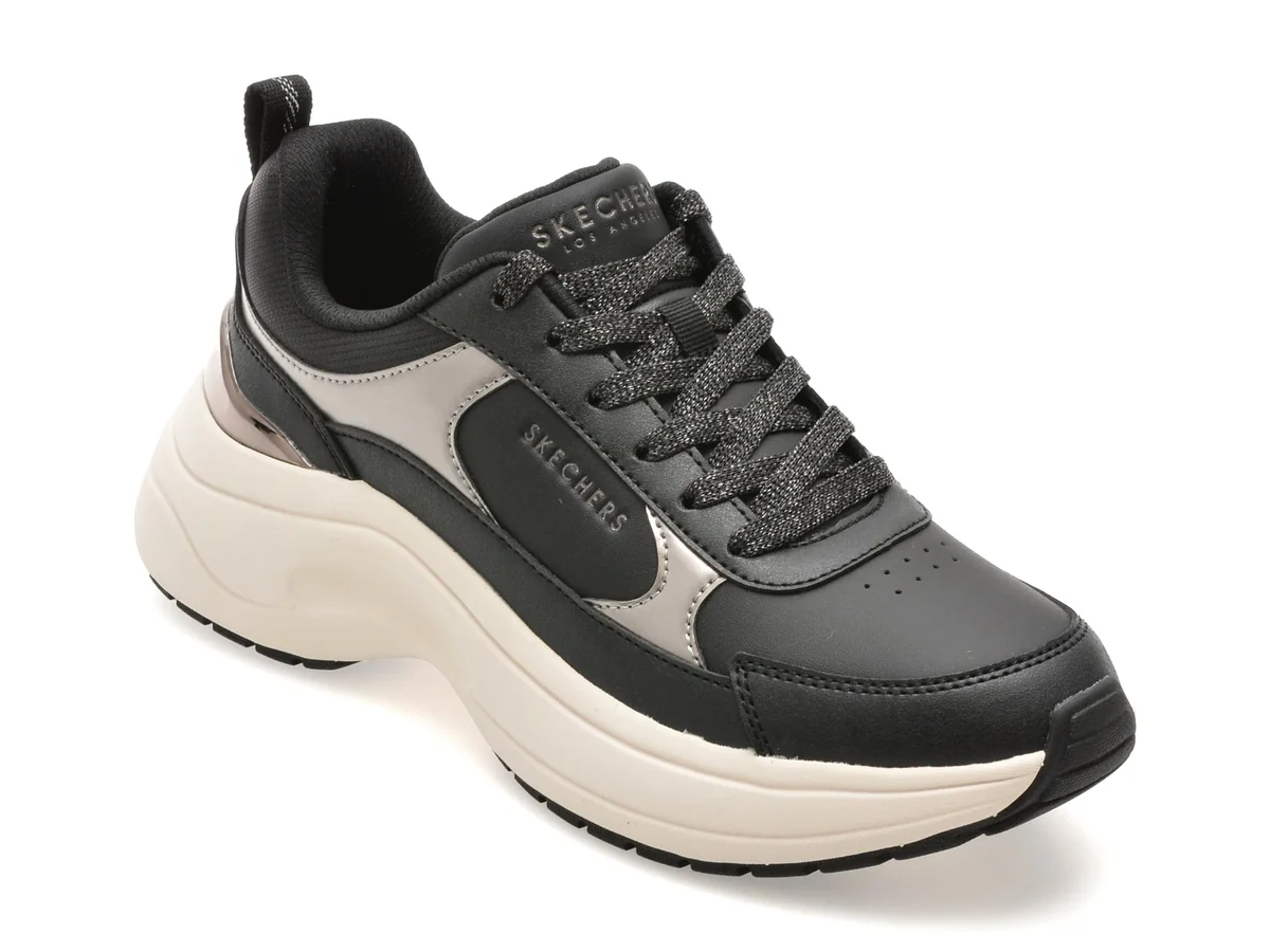 Pantofi Sport Skechers Negri, Hazel 2, Din Piele Ecologica