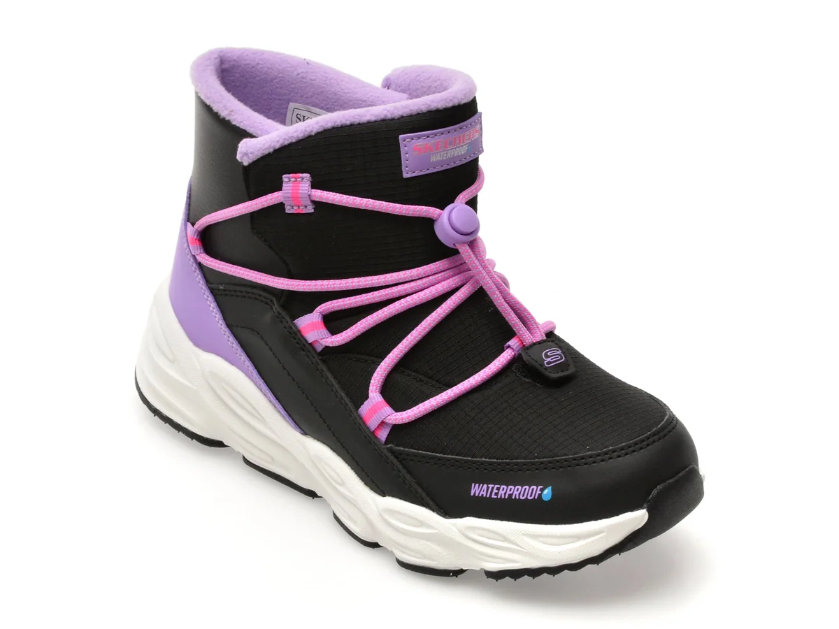 Ghete Skechers Negre, Turbo Tread, Din Material Textil