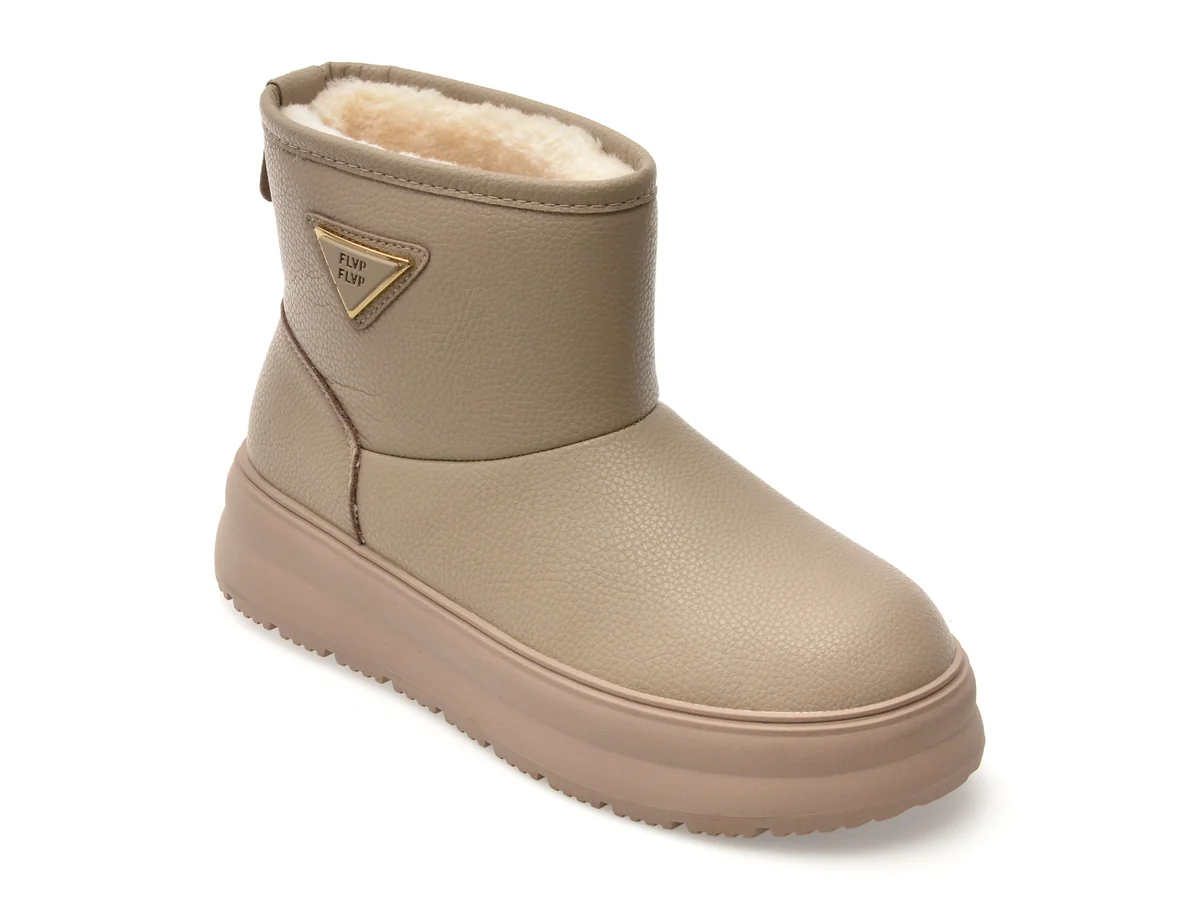 Ghete Flavia Passini Gri, 1112, Din Piele Naturala