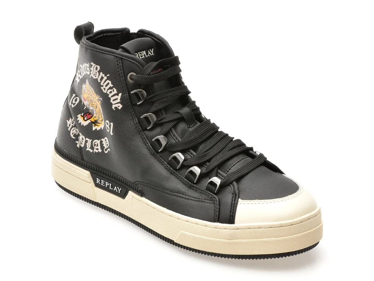 Ghete Replay Negre, MZ6R09T, Din Material Textil