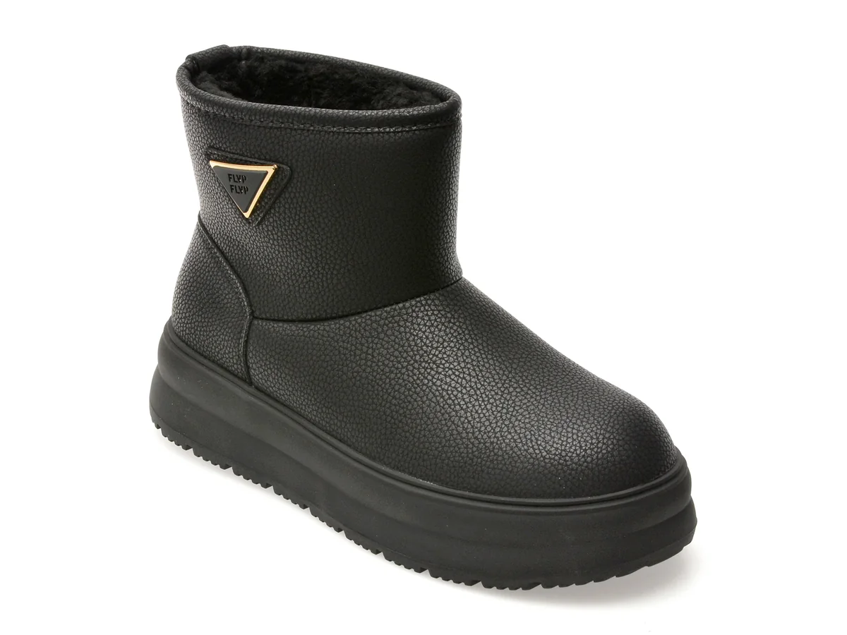 Ghete Flavia Passini Negre 1112 Din Piele Naturala