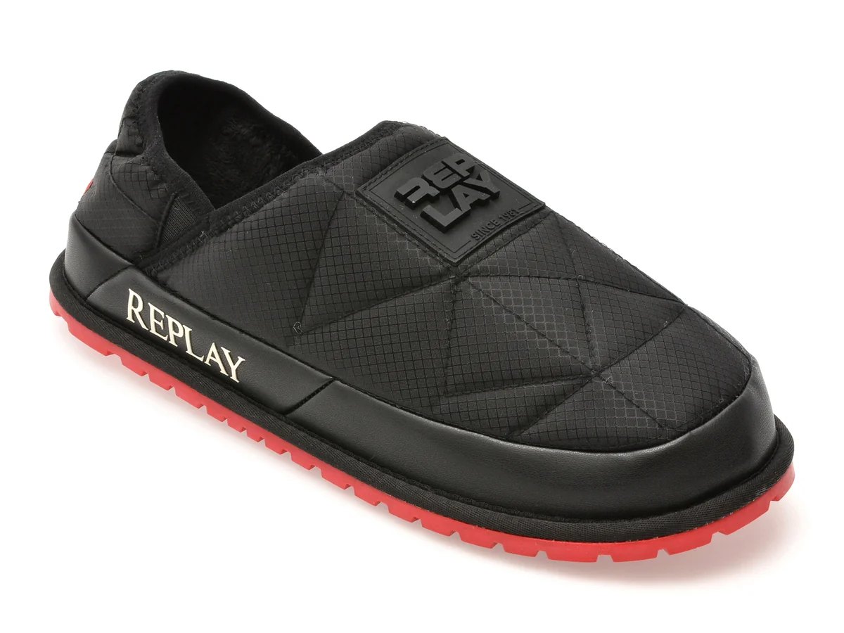 Papuci Replay Negri, MF3O05T, Din Material Textil