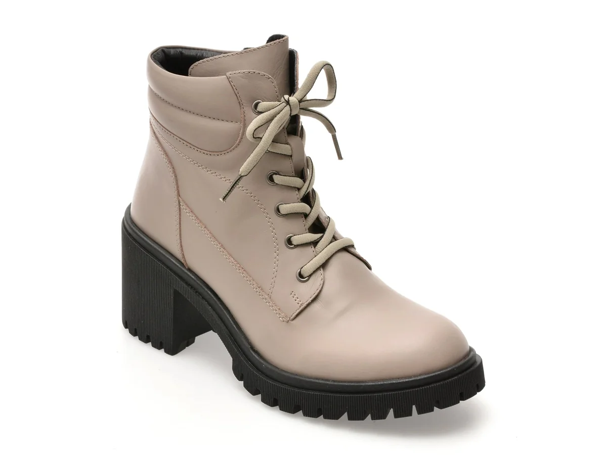 Ghete Flavia Passini Gri 1201VZN Din Piele Naturala