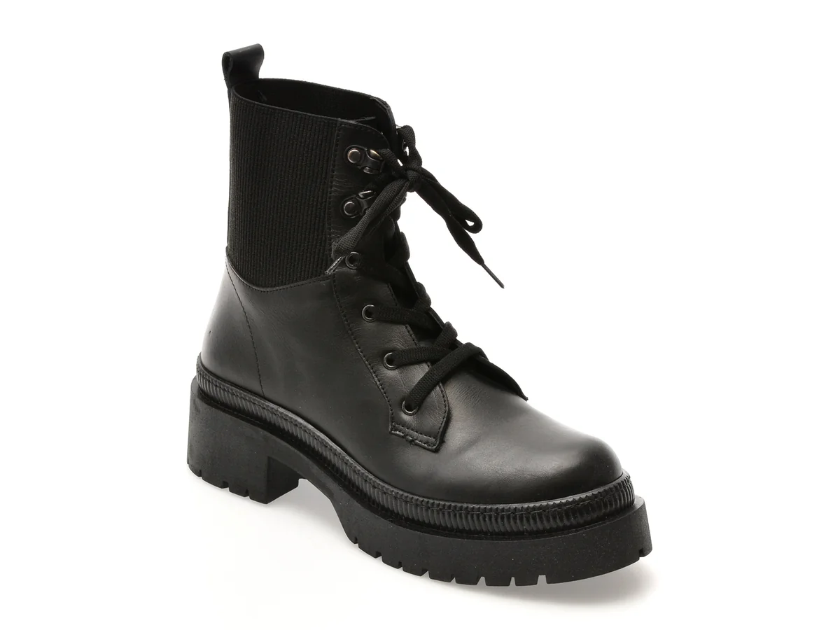 Ghete Flavia Passini Negre 902SYD Din Piele Naturala