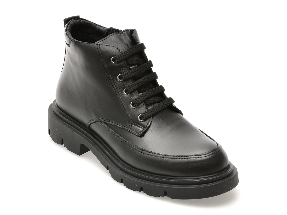 Ghete Flavia Passini Negre, 1001SXX, Din Piele Naturala