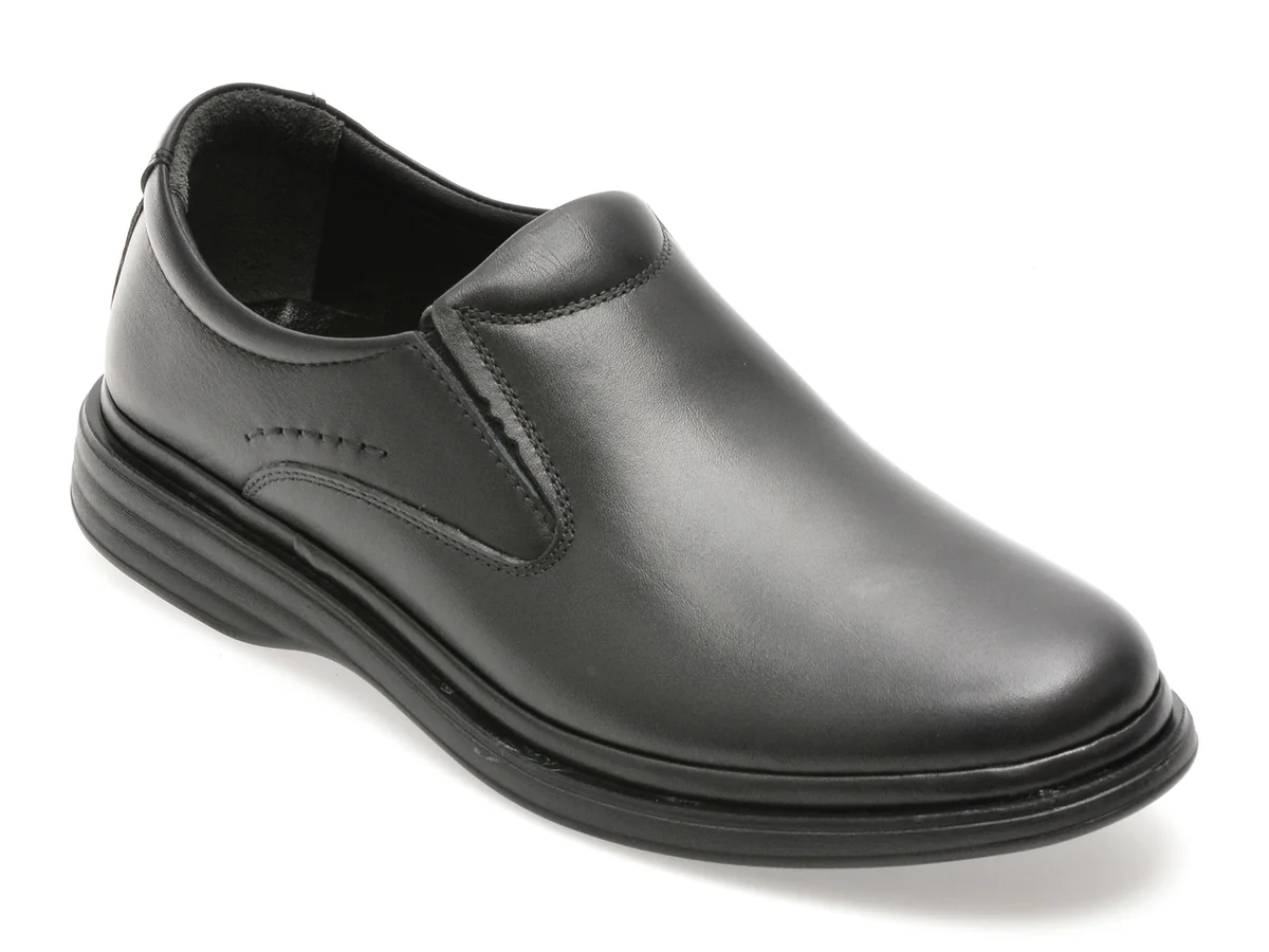 Pantofi Bite The Bullet Negri, FL510, Din Piele Naturală