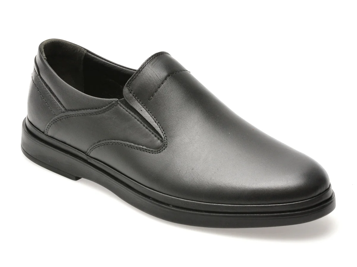 Pantofi Bite The Bullet Negri Fl327, Din Piele Naturală