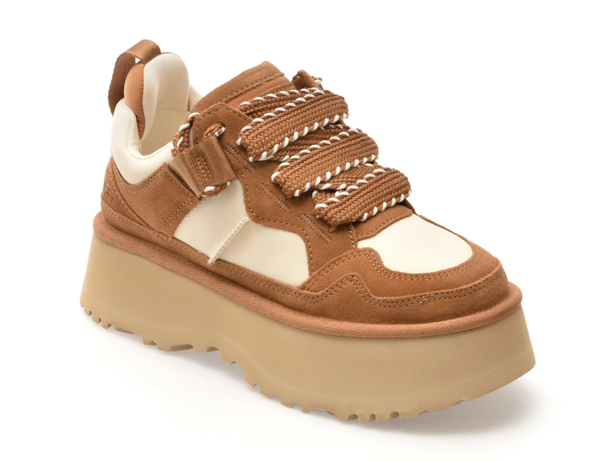 Pantofi Sport Ugg Maro, Astromel, Din Material Textil Si Piele Intoarsa