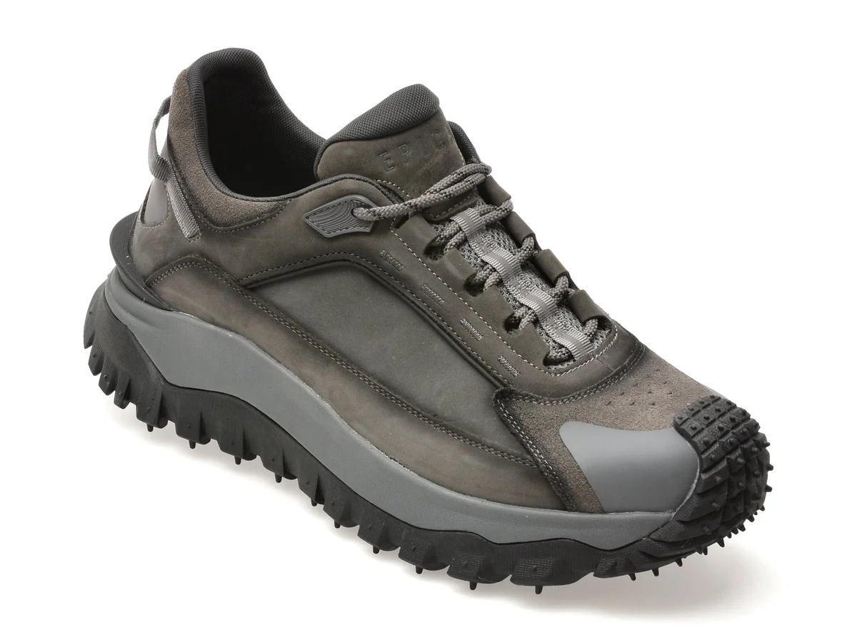 Pantofi Sport Epica Gri, 59303, Din Piele Naturala