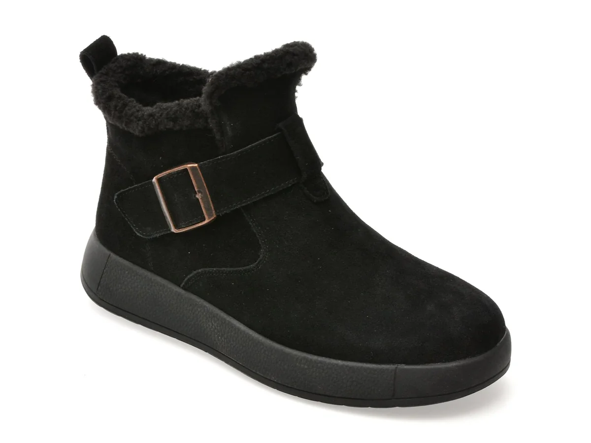 Ghete Flavia Passini Negre, 82318, Din Piele Întoarsă