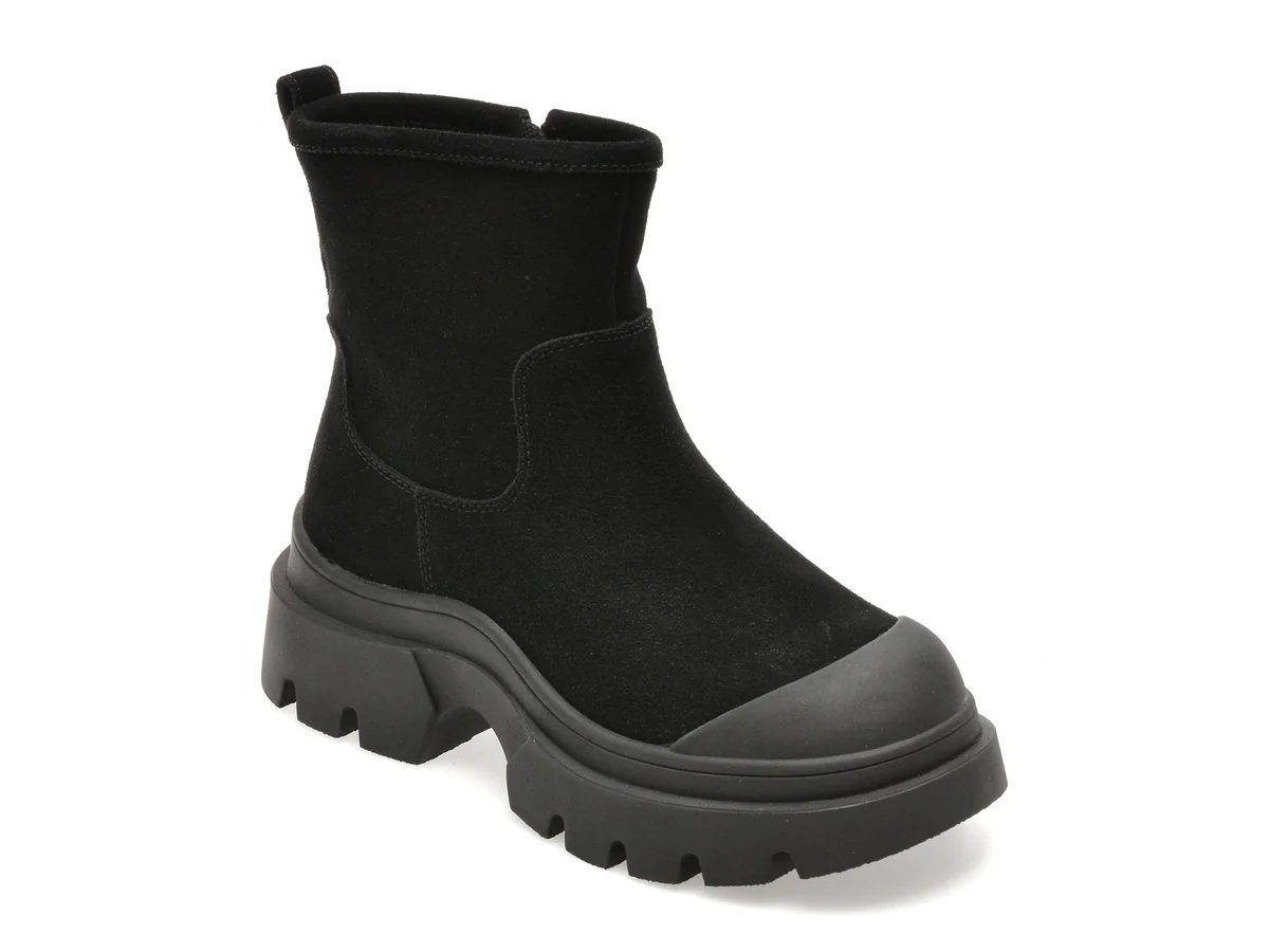 Ghete Flavia Passini Negre, 7310, Din Piele Întoarsă