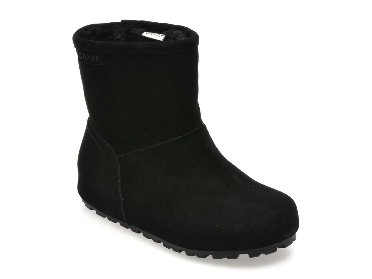 Ghete Gryxx Negre, 8368, Din Piele Intoarsa