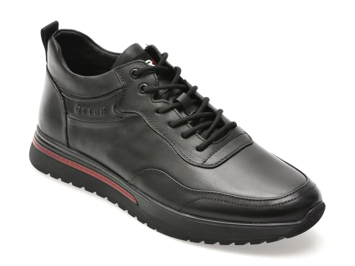 Ghete Otter Negre, LTK03, Din Piele Naturala