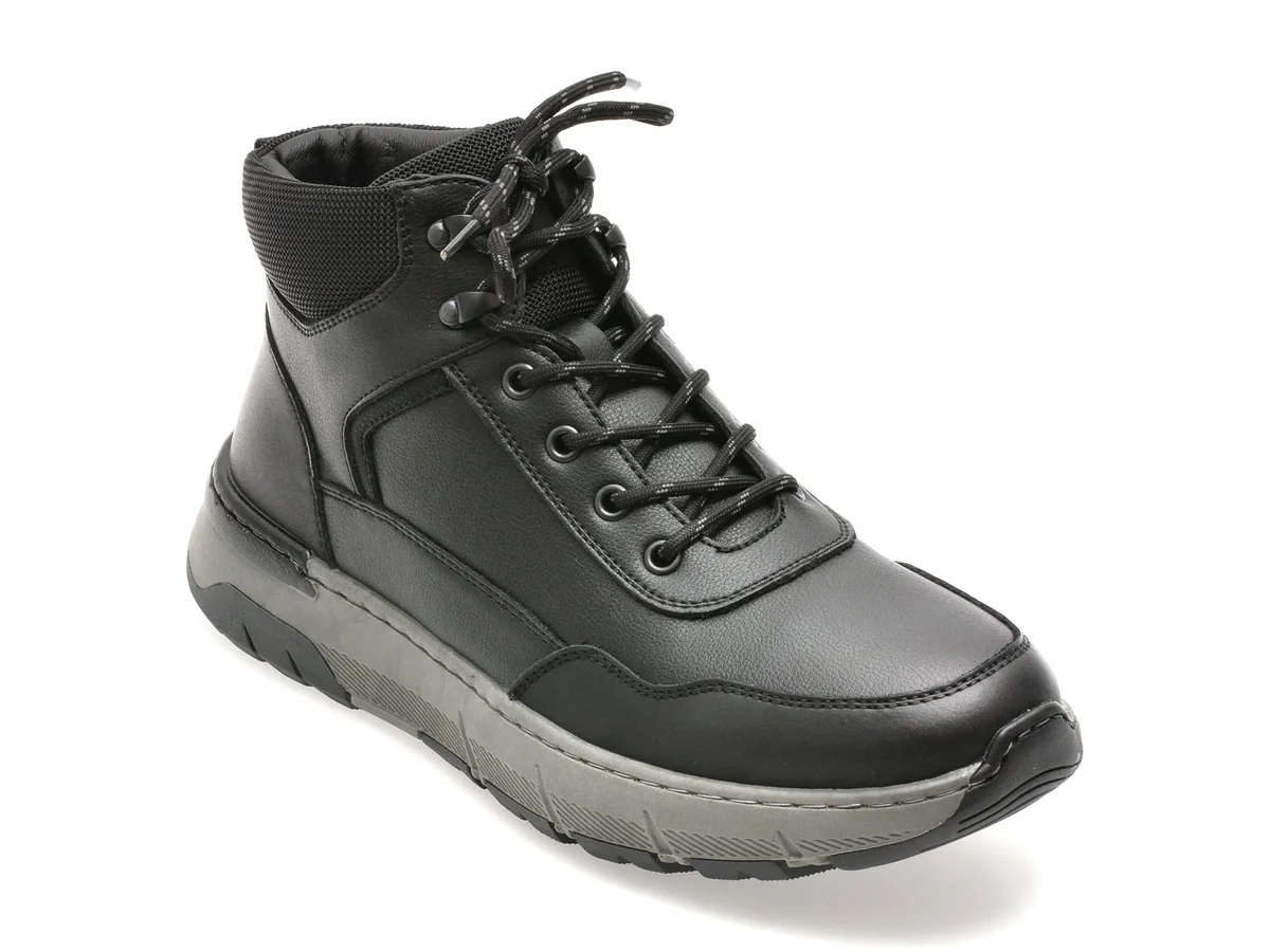 Ghete Bite The Bullet Negre, K151, Din Piele Naturală