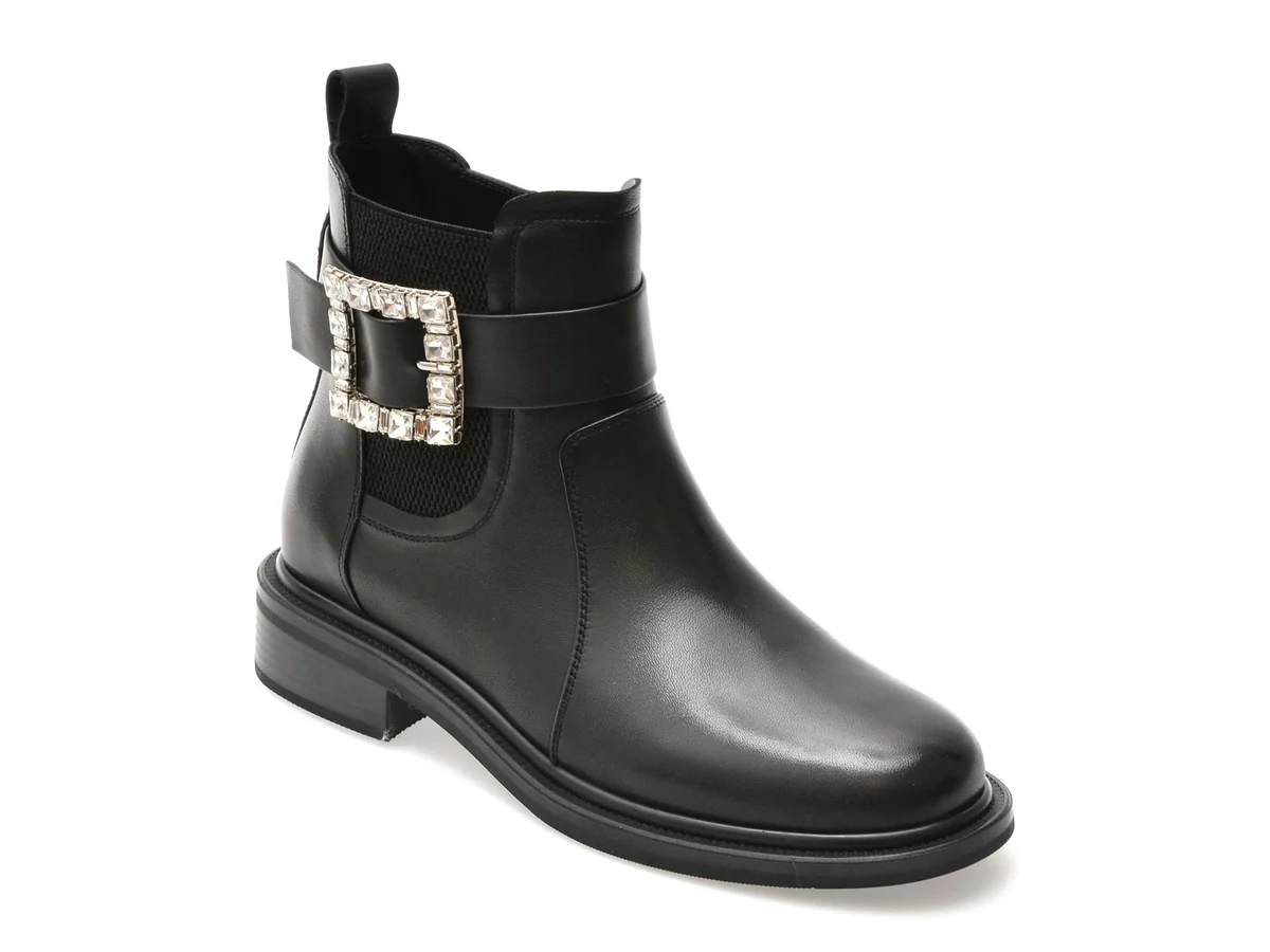 Ghete Epica Negre, H766, Din Piele Naturală