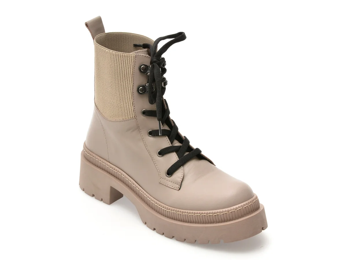 Ghete Flavia Passini Gri, 902VZN, Din Piele Naturala