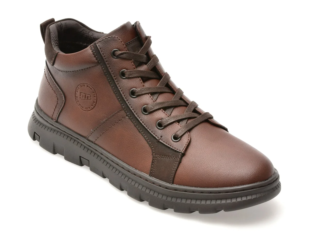 Ghete Bite The Bullet Maro, K164, Din Piele Naturală