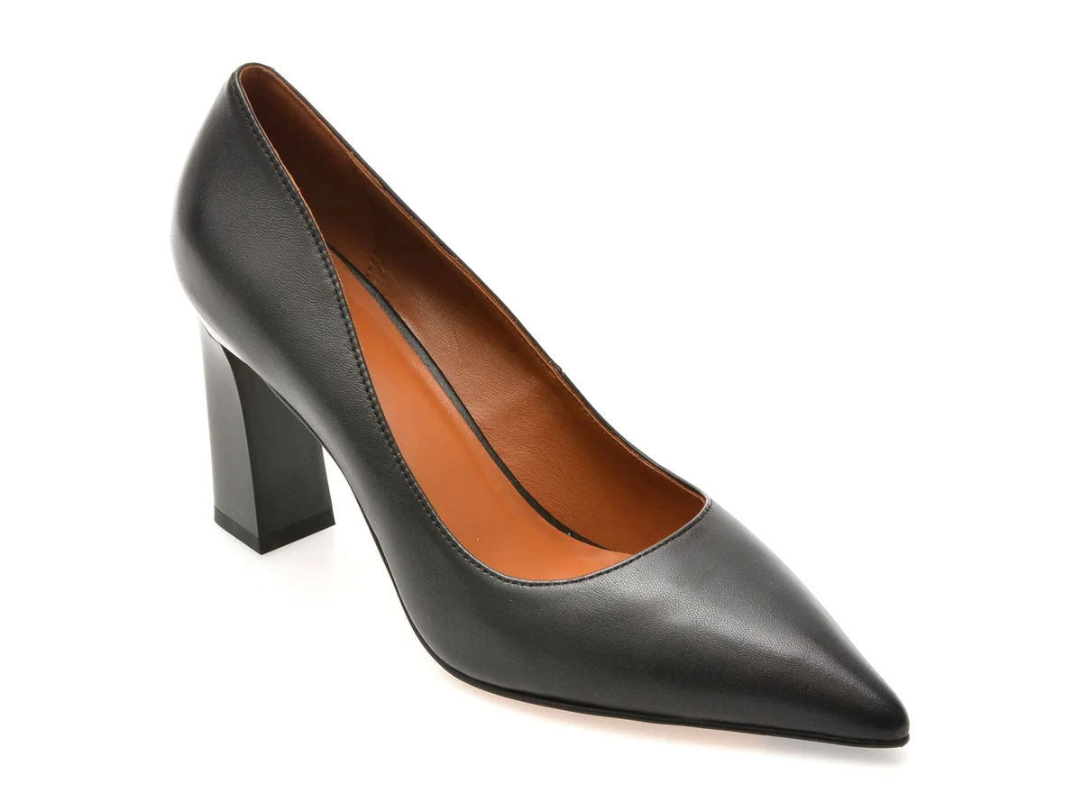 Pantofi Eleganti Epica Negri, W1391, Din Piele Naturala