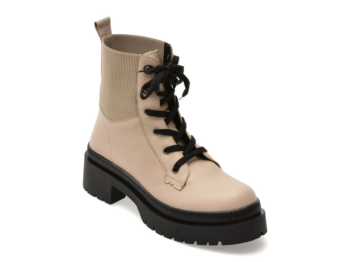 Ghete Flavia Passini Bej, 902BJ, Din Piele Naturala