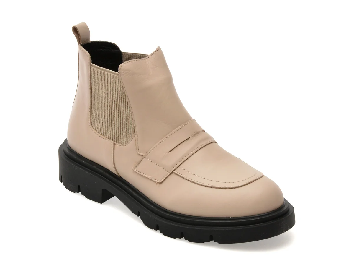 Ghete Flavia Passini Bej, 1002BJ, Din Piele Naturală