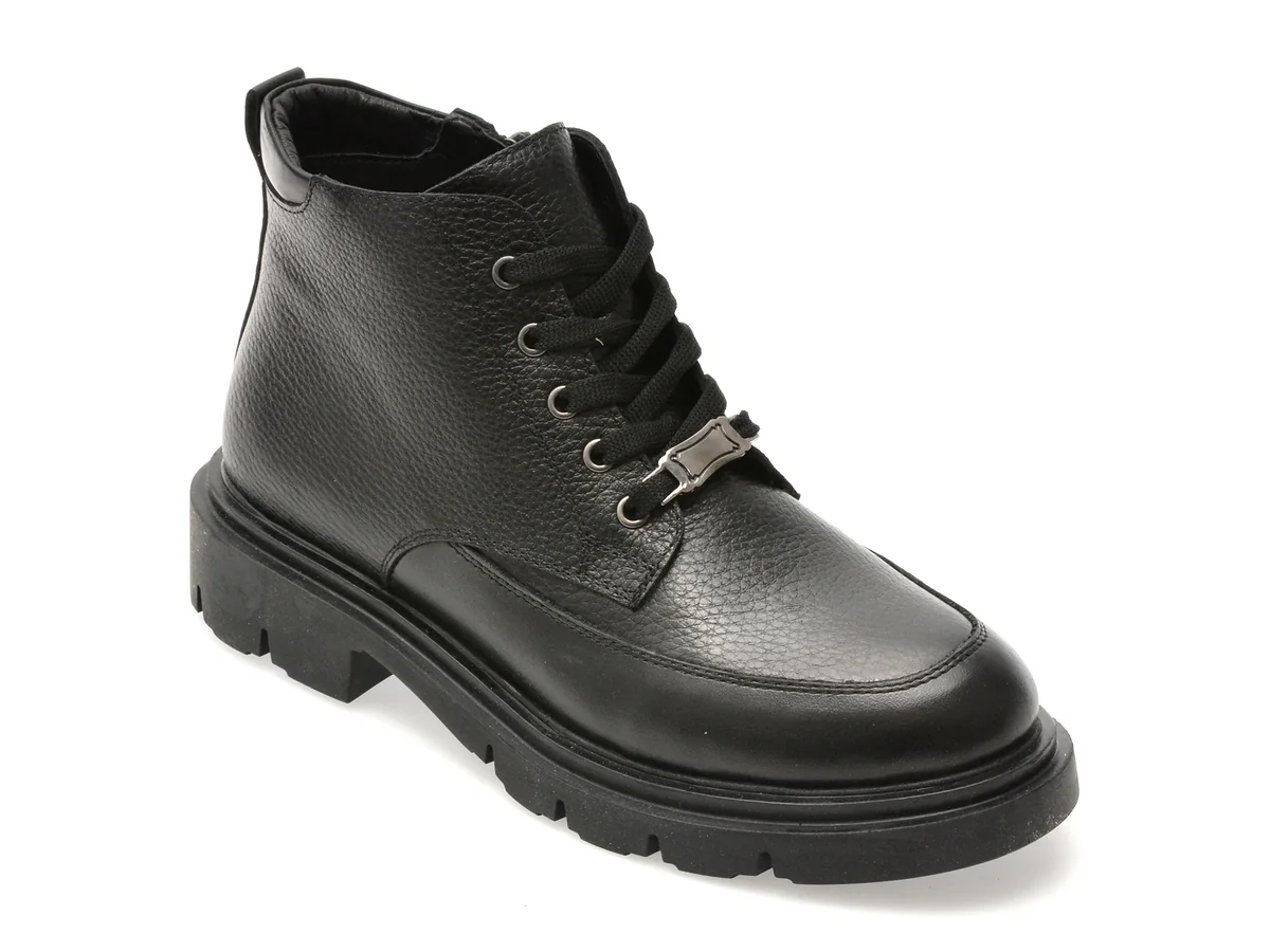 Ghete Flavia Passini Negre, 1001SYF, Din Piele Naturala