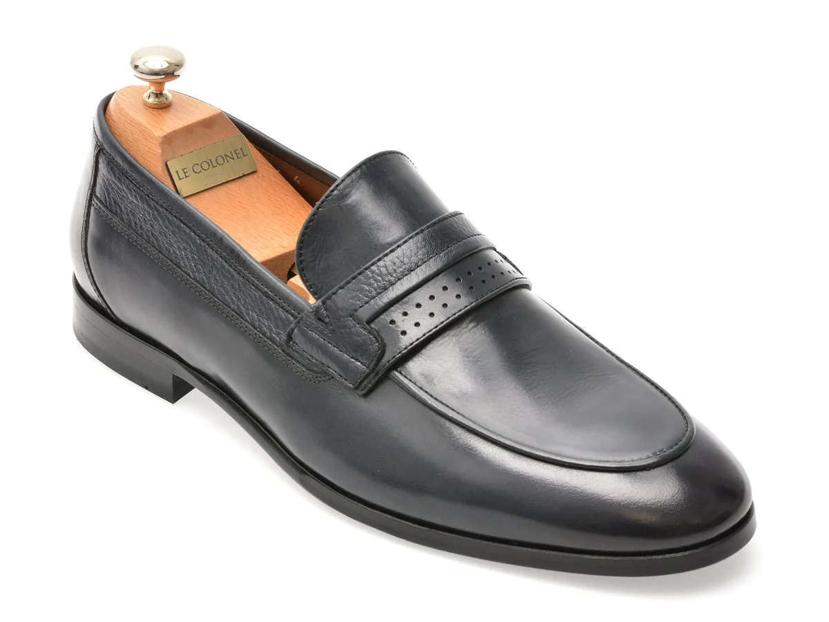 Mocasini Eleganti Le Colonel Bleumarin, 63012, Din Piele Naturala