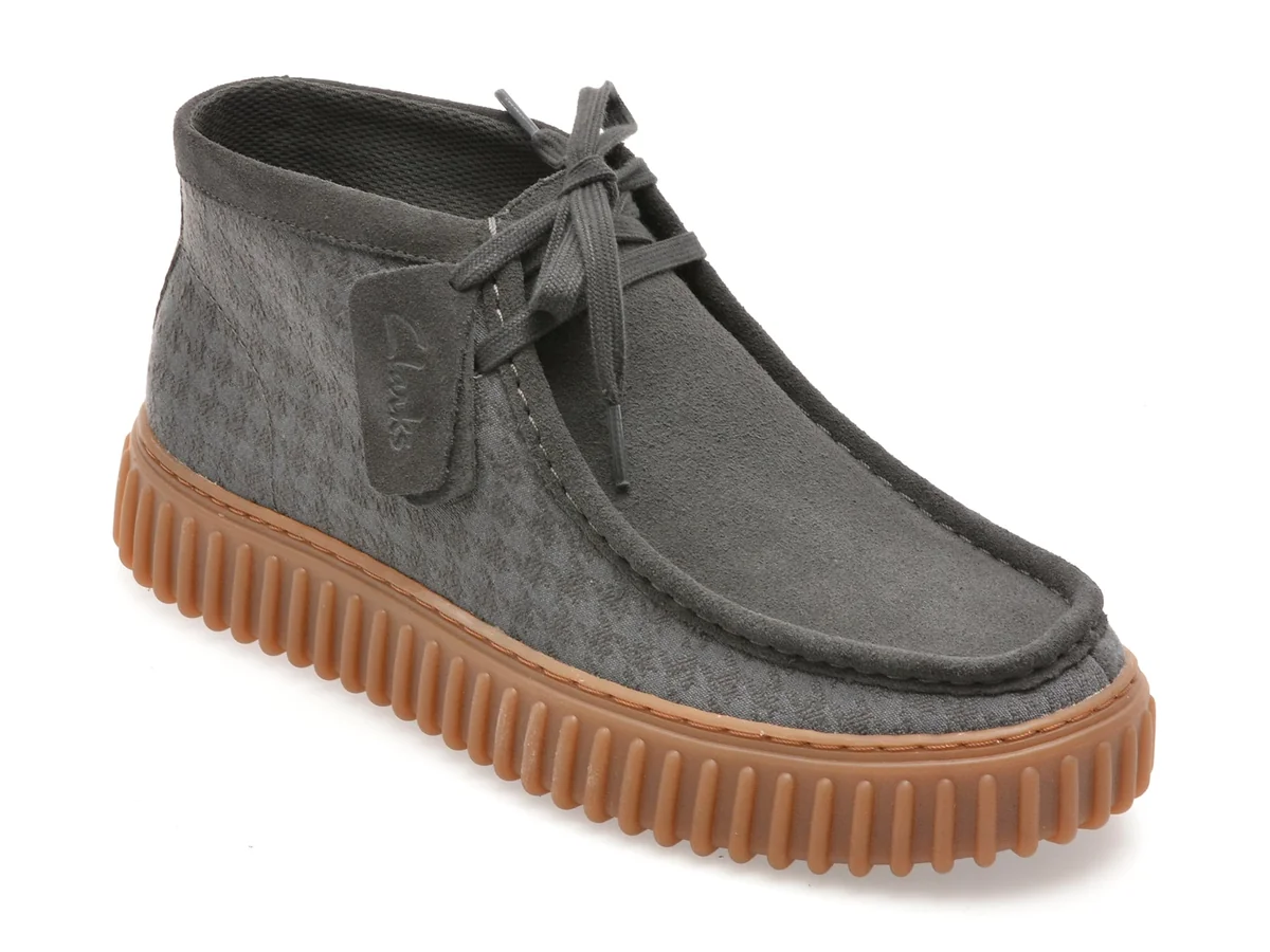 Ghete Clarks Gri, Torhill Hi, Din Material Textil