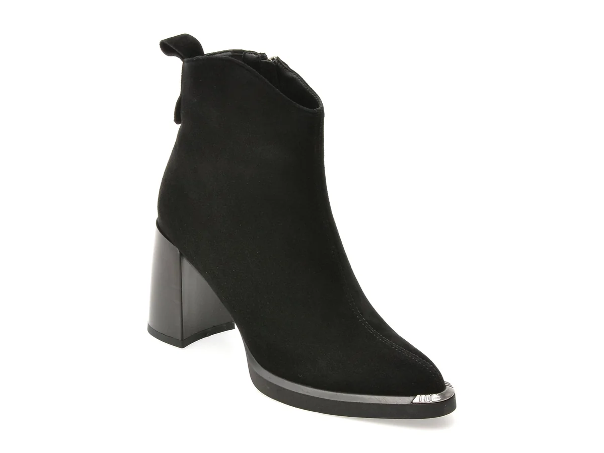 Botine Flavia Passini Negre C5995 Din Piele Intoarsa