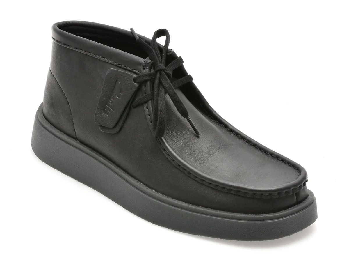 Ghete Clarks Negre, Torview Hi, Din Piele Naturala