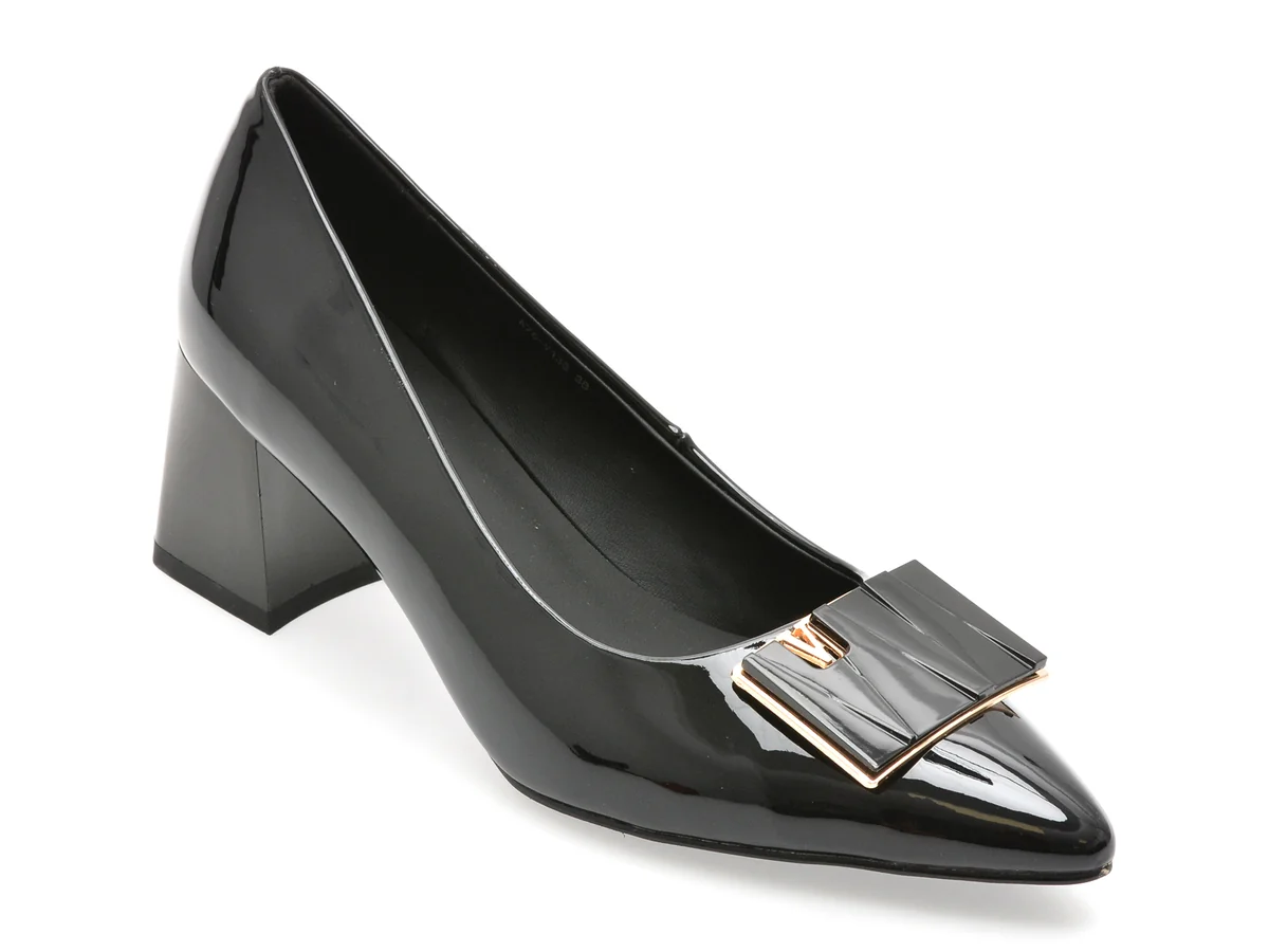 Pantofi Eleganti Flavia Passini Negri, A76, Din Piele Naturala Lacuita