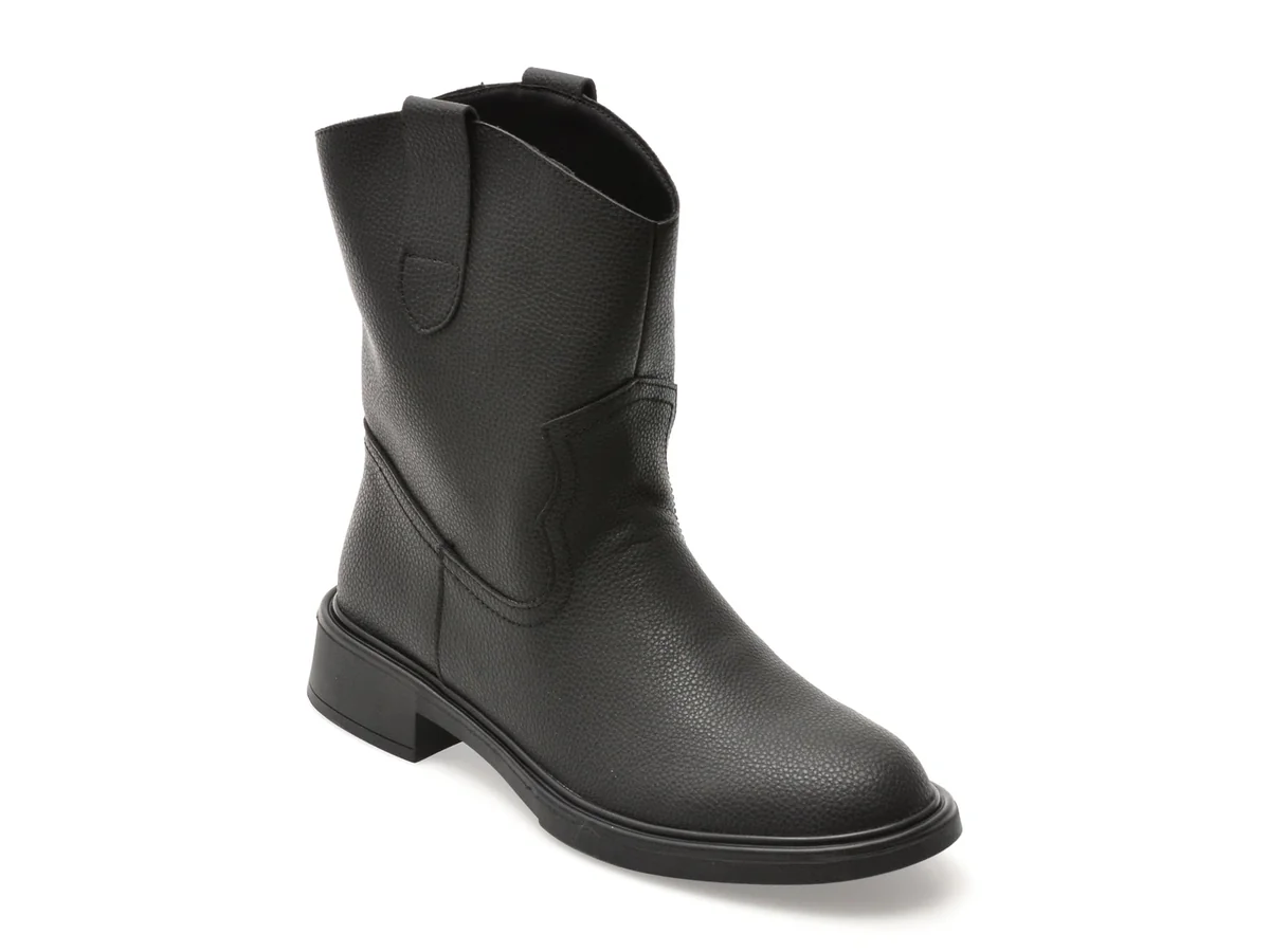 Ghete Flavia Passini Negre, TC372, Din Piele Naturală